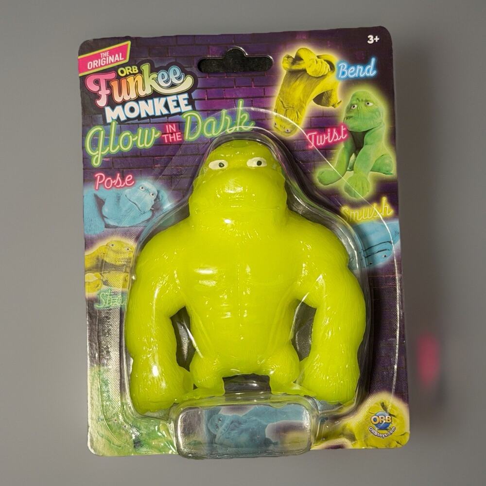 🔥ORB Original 4" Glow in The Dark Funkee Monkee - Yellow BNWT🔥